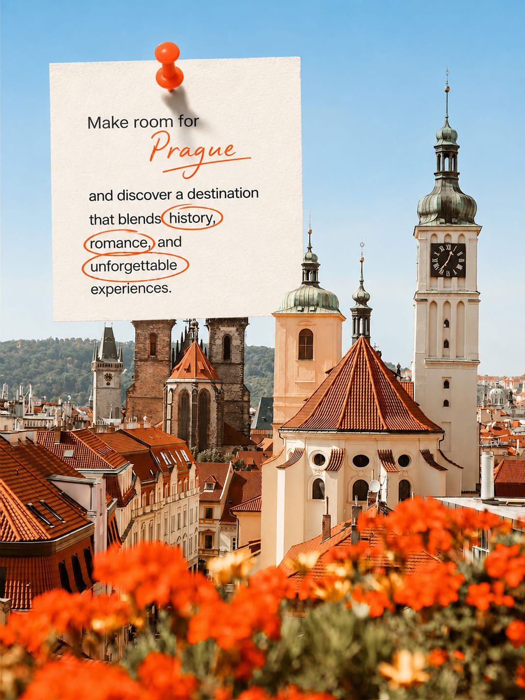 Make room for Prague - old town rooftops