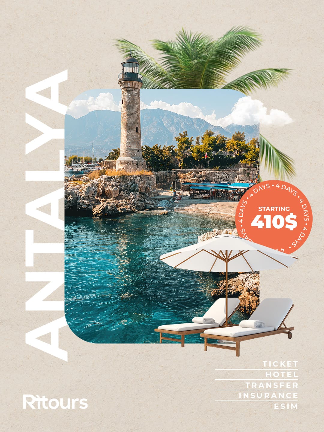 Antalya travel package, 4 days, starting from $410 - ticket, hotel, transfer, insurance, eSIM
